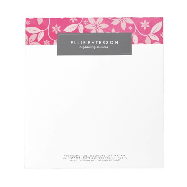Customizable Floral Note Pad (Front)