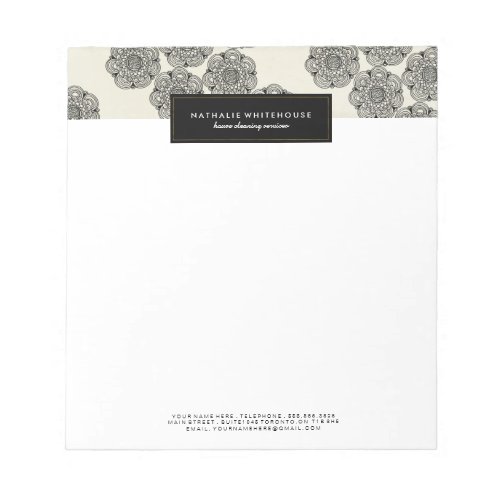 Customizable Floral Note Pad
