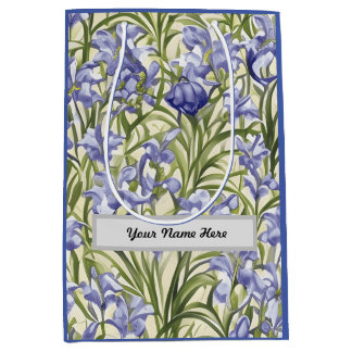 Customizable Floral Pattern Bluebell Flowers Medium Gift Bag