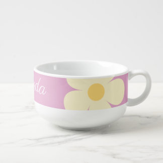 Customizable Floral Pattern Design Soup Mug