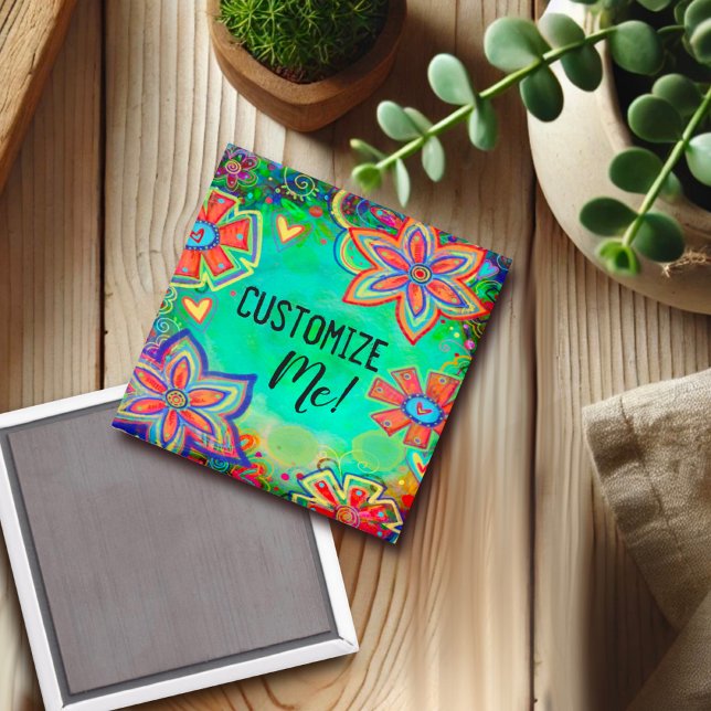 Customizable Floral Pretty Inspirivity Trendy Fun Magnet (Creator Uploaded)