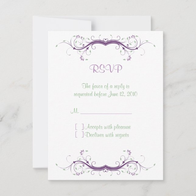 Customizable Floral RSVP card (Front)
