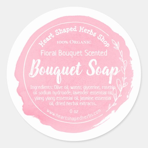 Customizable Floral Soap Label Handmade Business