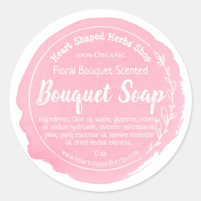 Customizable Floral Soap Label Handmade Business (Front)