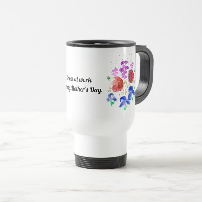 Customizable Floral Travel Mug (Front Right)