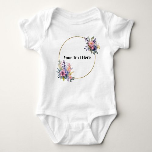 Customizable Floral Watercolor  Baby Bodysuit