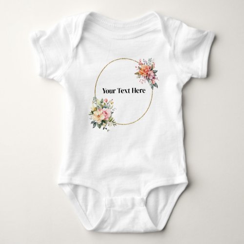 Customizable Floral Watercolor  Baby Bodysuit