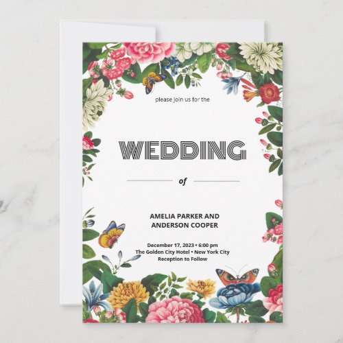 Customizable Floral Wedding Invitation