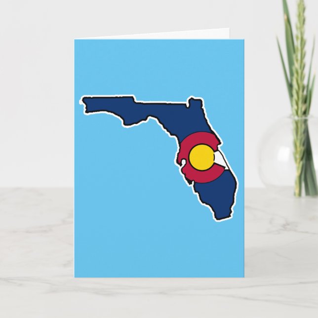 Customizable Florida Colorado flag greeting card (Front)