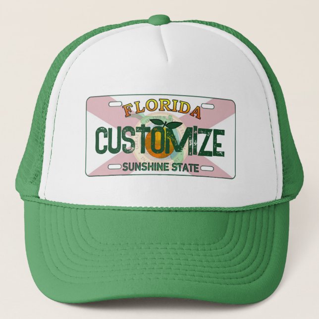 Customizable Florida flag license plate hat (Front)
