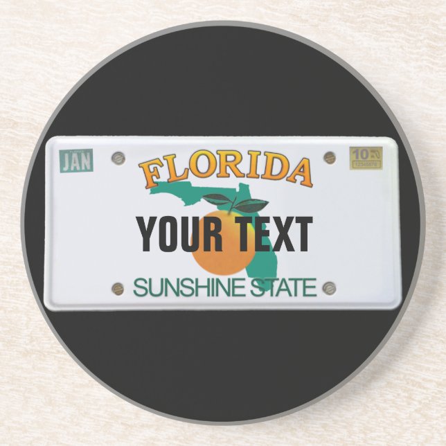 (Customizable) Florida License Plate Coaster (Front)