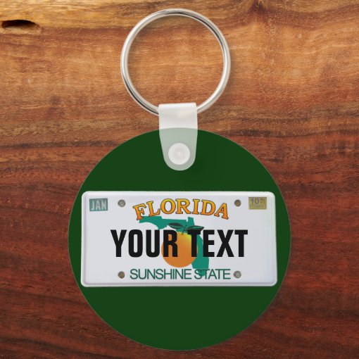 (Customizable) Florida License Plate Keychain Zazzle