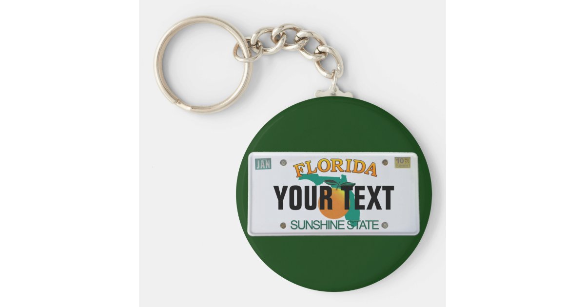 (Customizable) Florida License Plate Keychain Zazzle