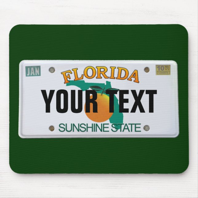 (Customizable) Florida License Plate Mouse Pad (Front)