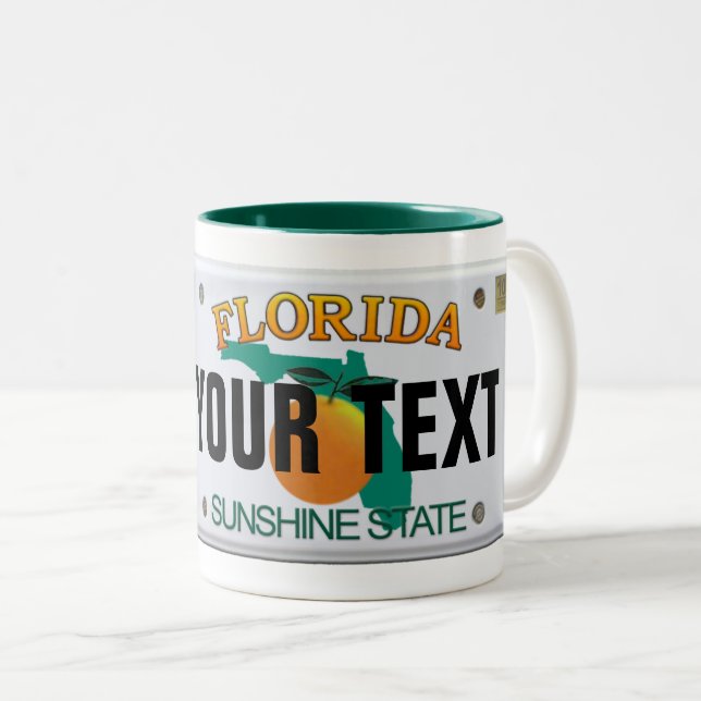(Customizable) Florida License Plate Mug (Front Right)
