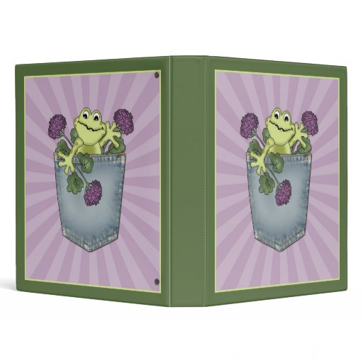 Customizable Flower Frog Pocket Binder