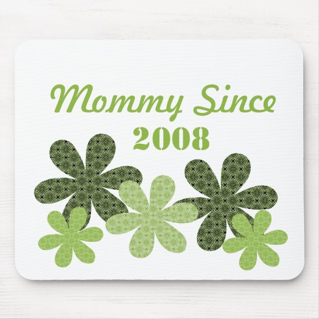 Customizable Flower Mommy Since Mousepad, Green Mouse Pad (Front)
