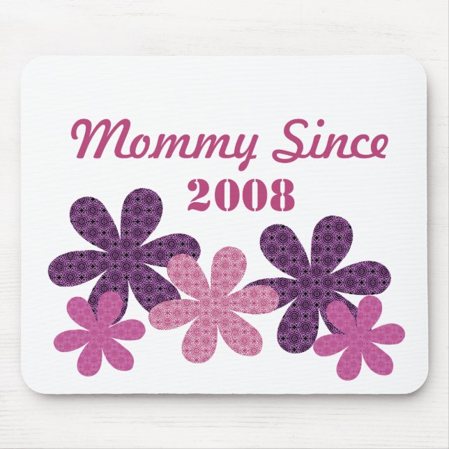 Customizable Flower Mommy Since Mousepad, Purple Mouse Pad (Front)