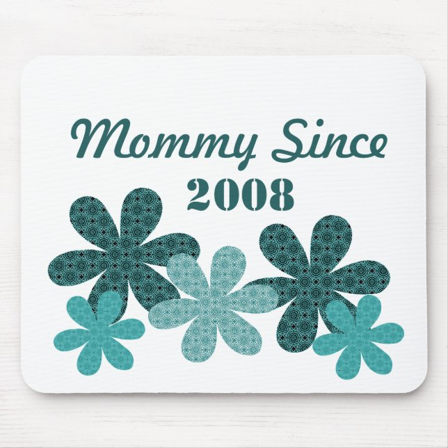 Customizable Flower Mommy Since Mousepad, Teal Mouse Pad (Front)