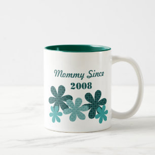 Customizable Flower Mommy Since Mug (Teal)