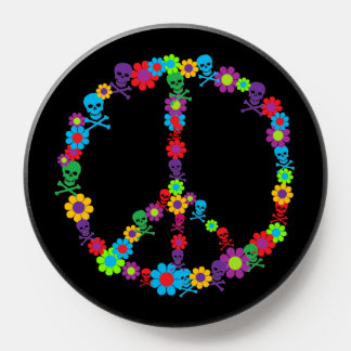 Customizable Flower Power Skully Peace PopSocket