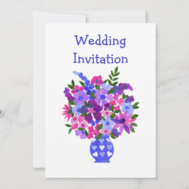 Customizable Flower Power Wedding Invitation (Front)