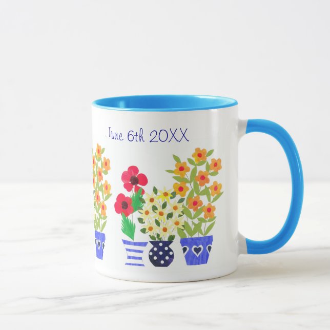 Customizable 'Flower Power'  Wedding Mug (Right)