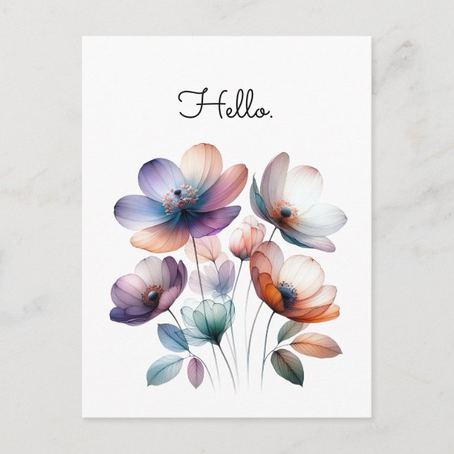 Customizable Flowers Watercolor Illustration  Postcard (Front)