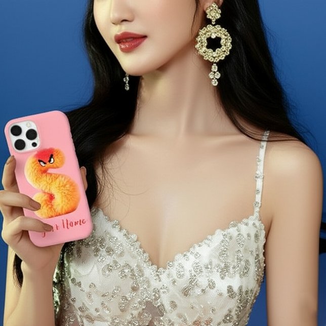 Customizable Fluffy Monster S Initial Case-Mate iPhone Case (Creator Uploaded)