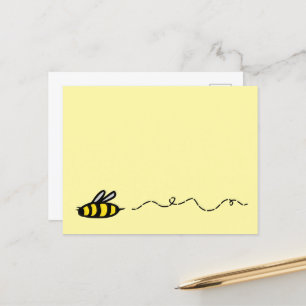 Customizable Flying Cartoon Bee Postcard