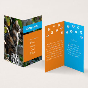 Customizable Folded Business Card For Cattery