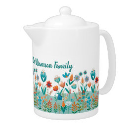 Customizable Folk Countryside Teapot