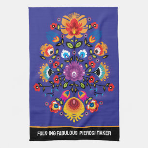Customizable Folk-ing Fabulous Pierogi maker Kitchen Towel