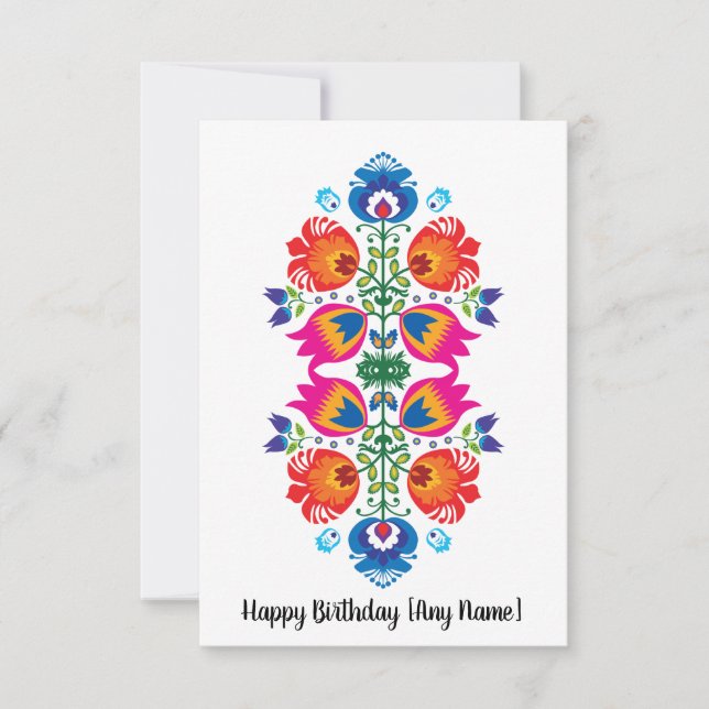 Customizable Folklore Happy Birthday Card (Front)