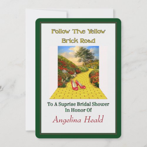 Customizable Follow Yellow Brick Road Wizard Of Oz Invitation