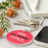 Customizable Food Allergy Alert Keychain (Front Right)