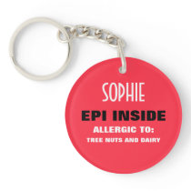 Customizable Food Allergy Alert Keychain