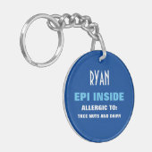 Customizable Food Allergy Alert Kids Personalized Keychain (Front Left)