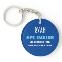 Customizable Food Allergy Alert Kids Personalized Keychain