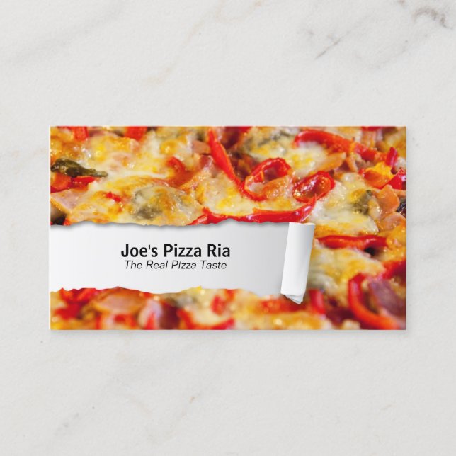 Customizable Food Pizza Closeup Business Card (Front)