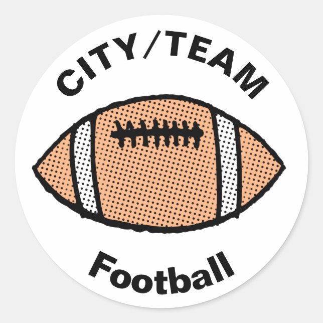 Customizable Football Classic Round Sticker (Front)