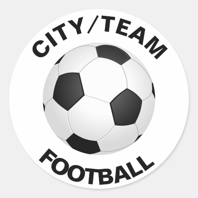 Customizable Football Editable Text Classic Round Sticker (Front)