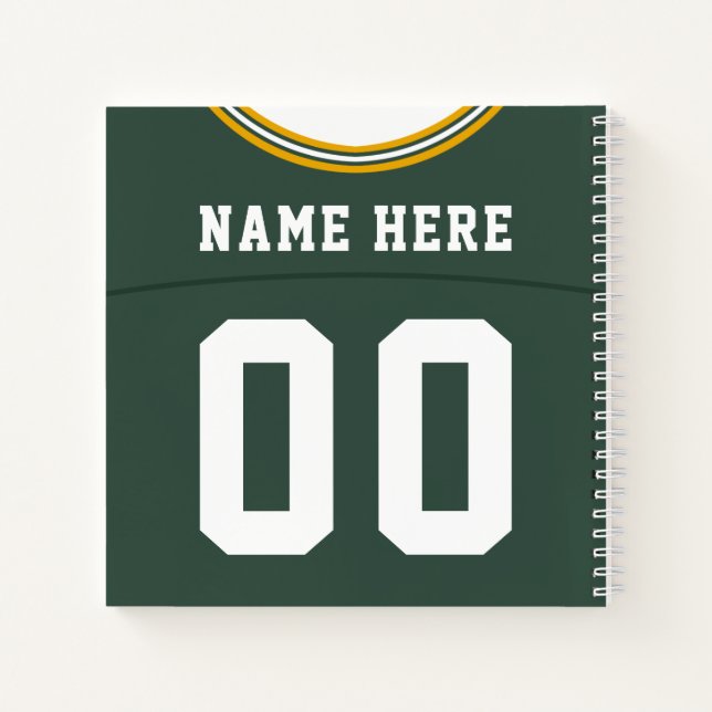 Customizable Football Jersey Notebook Template (Back)