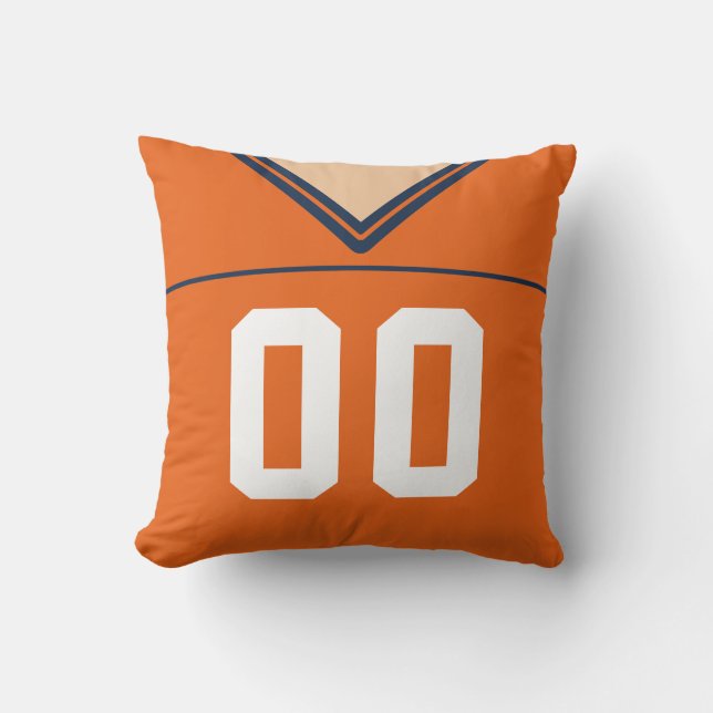 Customizable Football Jersey Number Jersey Throw Pillow (Front)