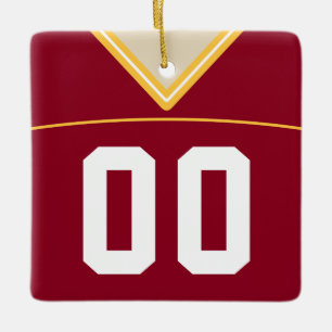 Customizable Football Lacrosse Jersey Ornament