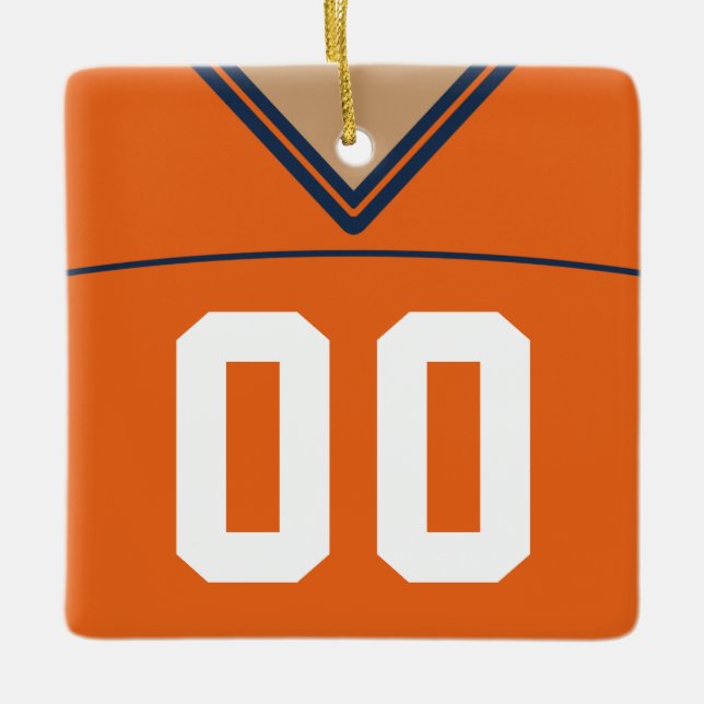 Customizable Football Lacrosse Jersey Ornament (Front)