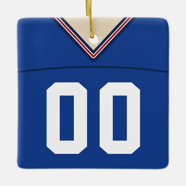 Customizable Football Lacrosse Jersey Ornament (Front)