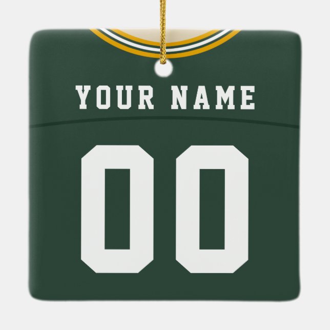 Customizable Football Lacrosse Jersey Ornament (Back)