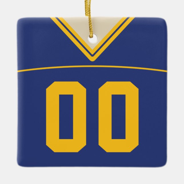 Customizable Football Lacrosse Jersey Ornament (Front)