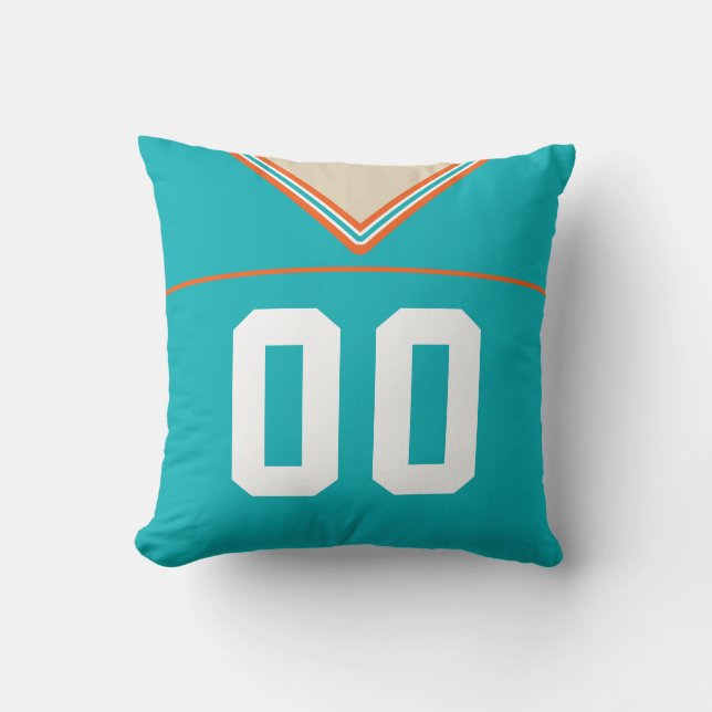 Customizable Football LAX Teal Jersey Template Throw Pillow (Front)